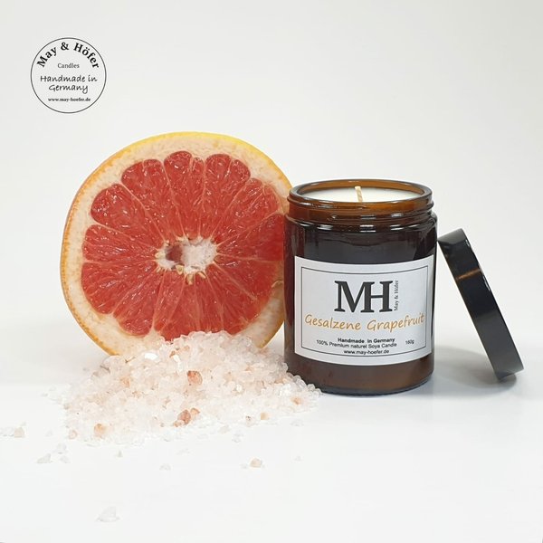 May & Höfer Duftkerze im Apothekerglas     Duft: Gesalzene Grapefruit